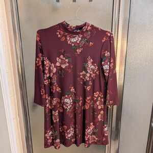Lily Rose Burgundy Floral Tunic
